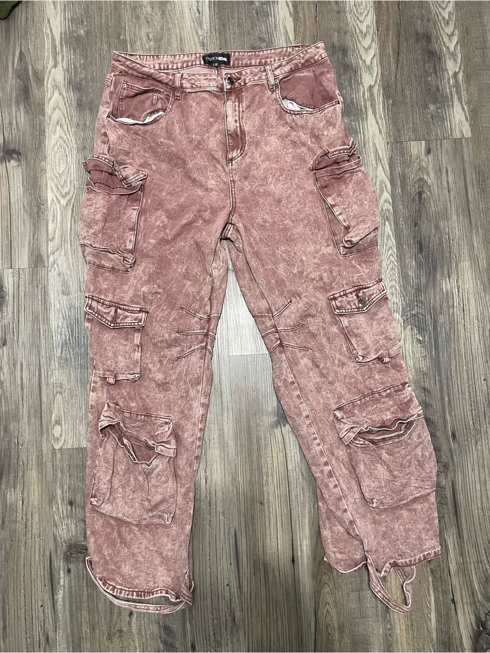 Distressed women Cargo Pants in Faded Rose fashion nova size 2X